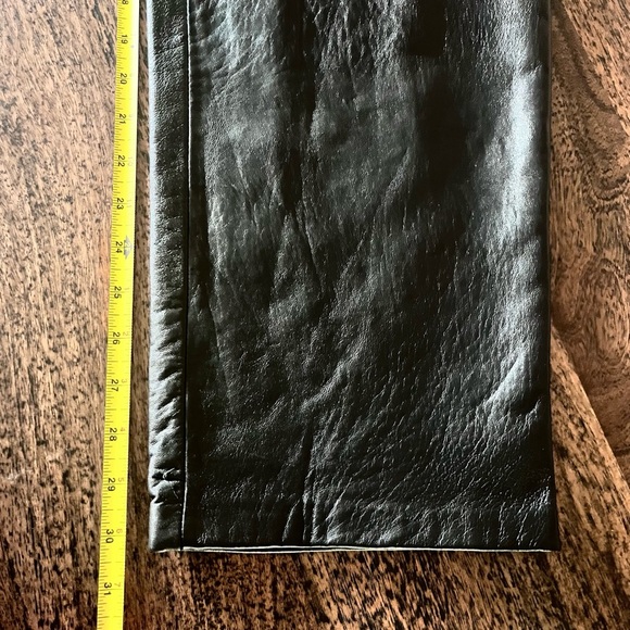 ALFANI Vintage 90s Y2K Black Genuine Lamb Leather Pants Sz 12 Fully Lined - Picture 6 of 10